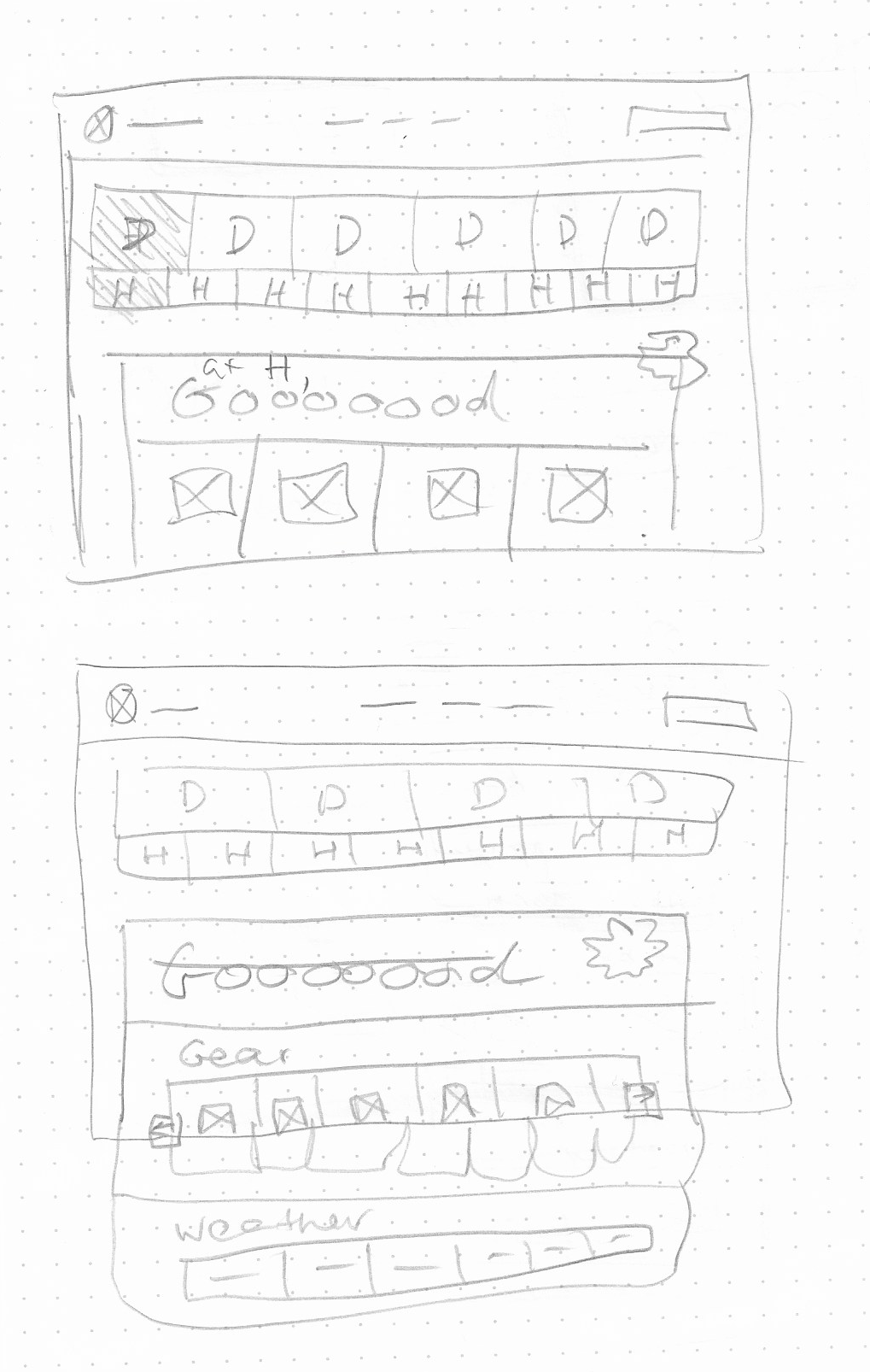 WeatherToRun sketch 1 - Main view exploration